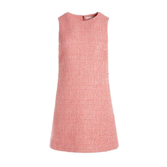 Alice + Olivia Coley Tweed Sleeveless Shift Mini Dress - 6 Pink - Picture 1 of 5